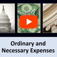 Ordinary and Necessary Expenses